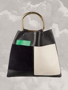 CELINE Runway Geometric Tote 2014 Phoebe Philo Bag Handbag Black Green